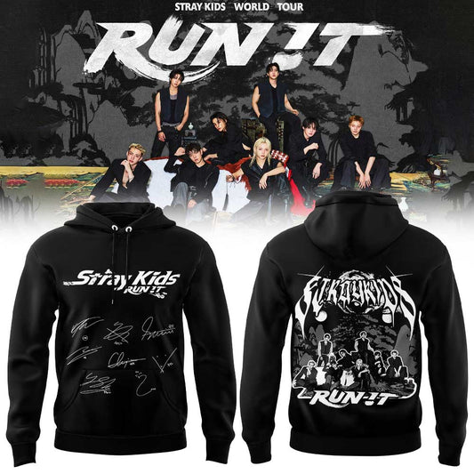 Stray Kids “RUN IT” World Tour Signature Limited Hoodie