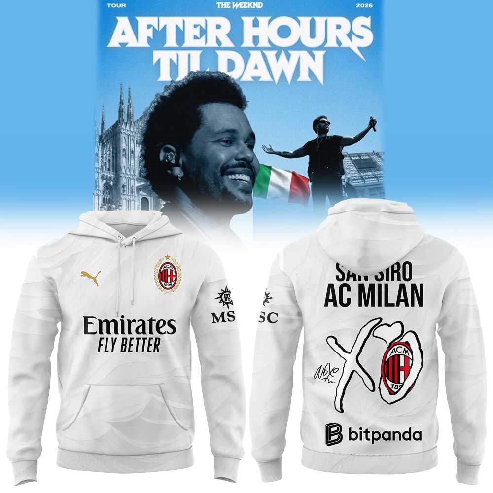 .The Weeknd After Hours Til Dawn Tour x AC Milan Limited Edition Hoodie V3