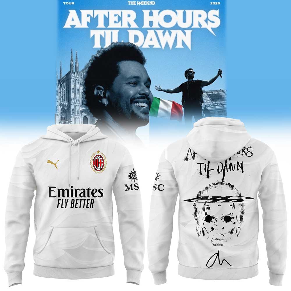 .The Weeknd After Hours Til Dawn Tour x AC Milan Limited Edition Hoodie V4