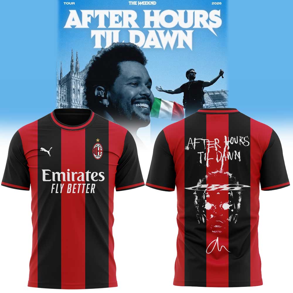 .The Weeknd After Hours Til Dawn Tour x AC Milan Limited Edition Shirt