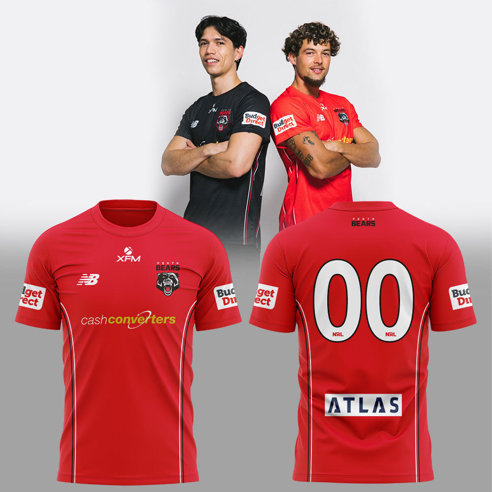 Perth Bears Latest Collection 2026 Red Shirt Custom Number