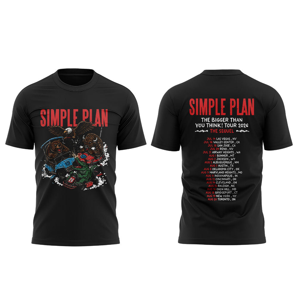 Simple Plan It’s time!! The sequel to our “Bigger Than You Think!” Tour 2026 Shirt V3
