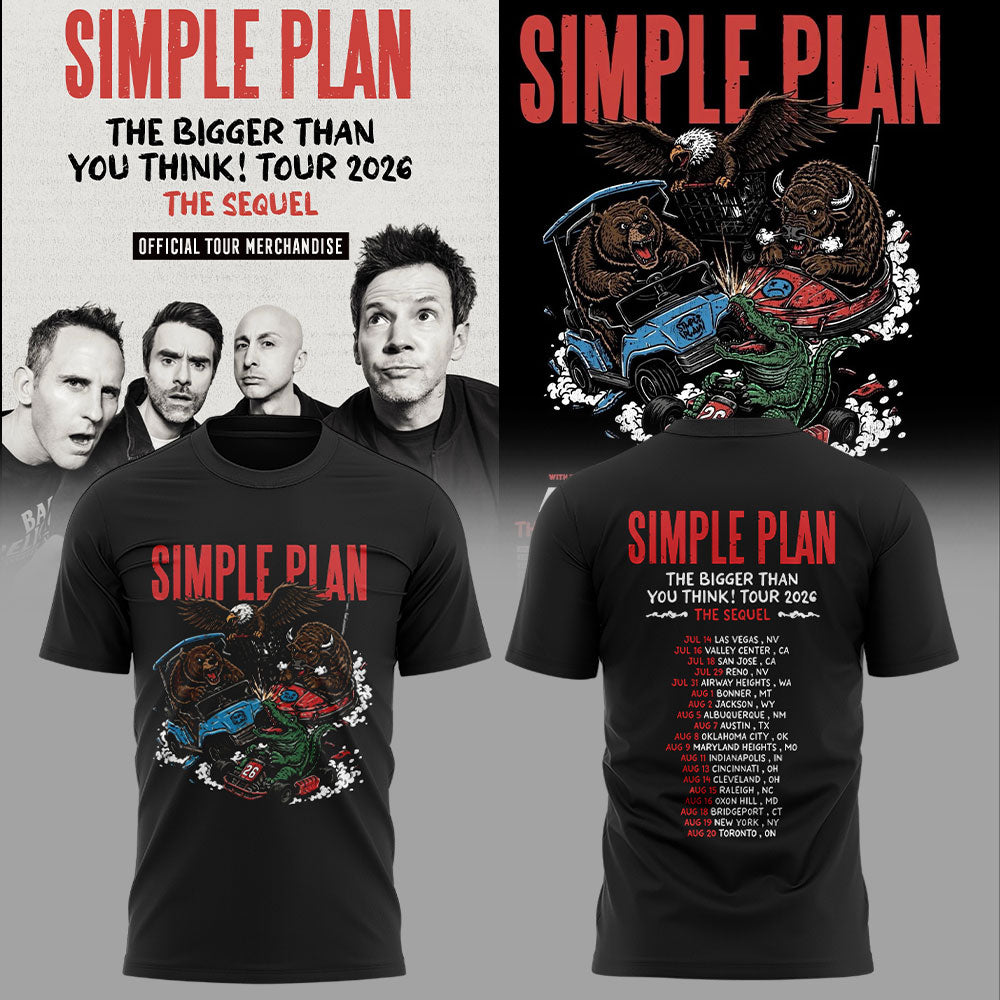 Simple Plan It’s time!! The sequel to our “Bigger Than You Think!” Tour 2026 Shirt V3
