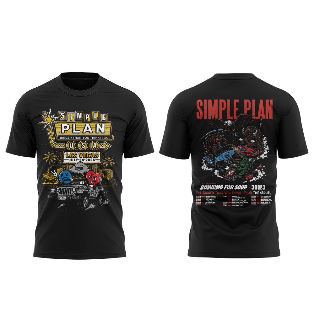 Simple Plan It’s time!! The sequel to our “Bigger Than You Think!” Tour 2026 Shirt V5