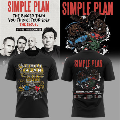 Simple Plan It’s time!! The sequel to our “Bigger Than You Think!” Tour 2026 Shirt V5