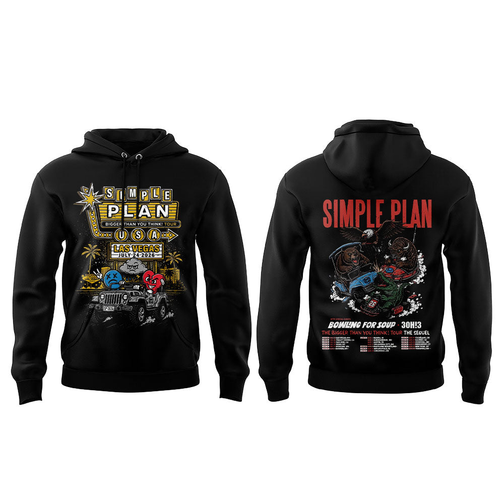 Simple Plan It’s time!! The sequel to our “Bigger Than You Think!” Tour 2026 Hoodie V5