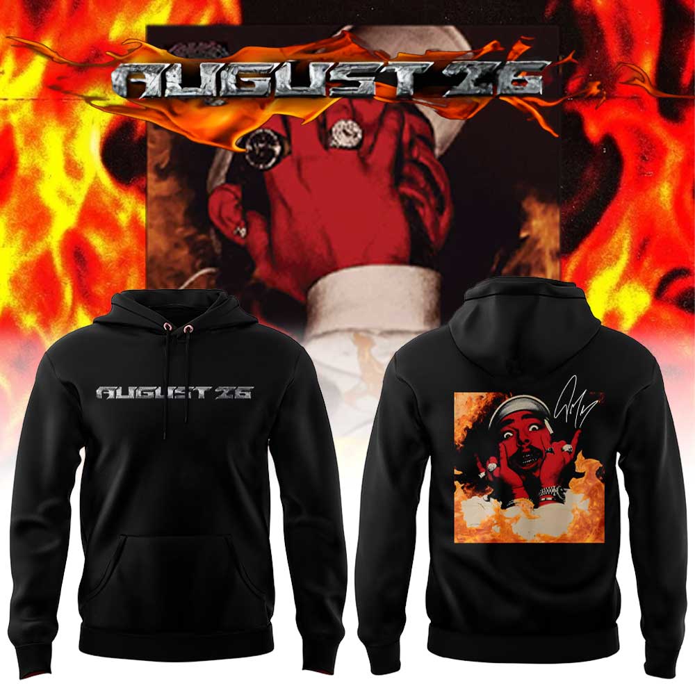 . Post Malone collection of souvenir products “August 26” Hoodie