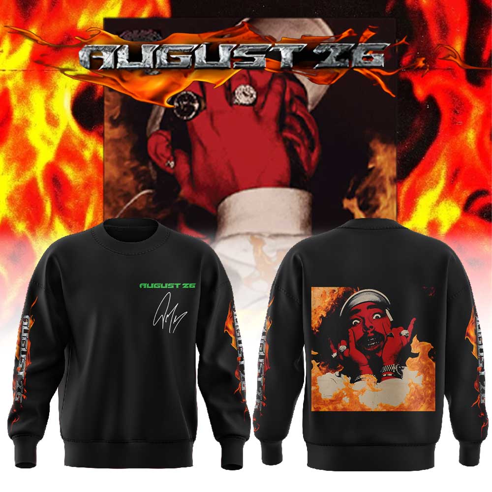 . Post Malone collection of souvenir products “August 26” Sweatshirt