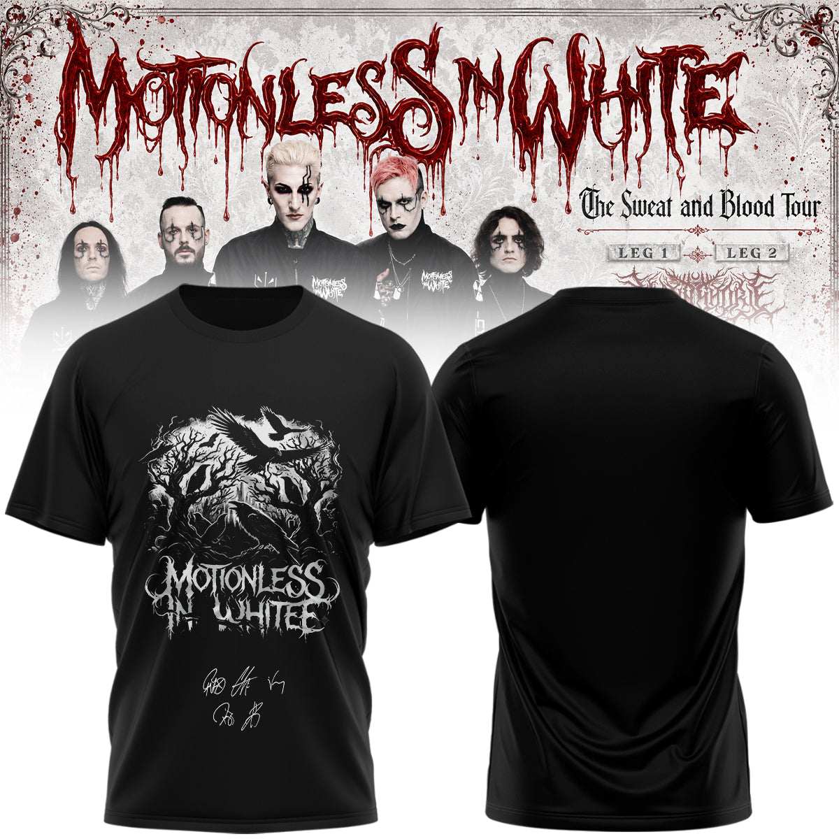 Motionless In White “The Sweat and Blood Tour 2026” Signature Limited Edition – Tshirt