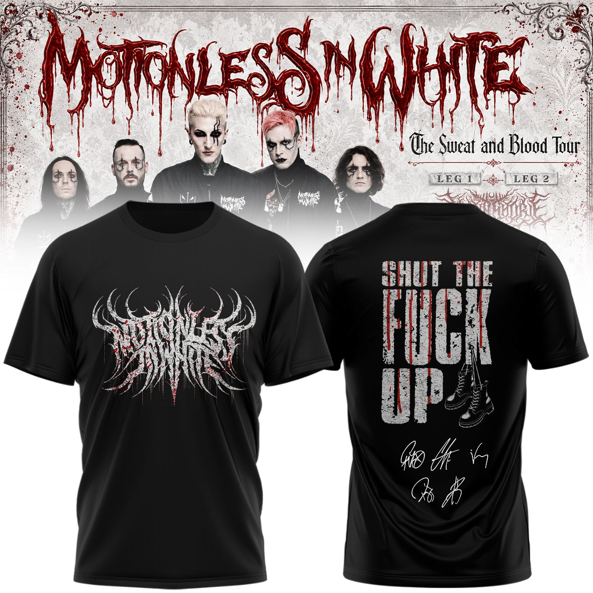 Motionless In White “The Sweat and Blood Tour 2026” Signature Limited Edition – Tshirt