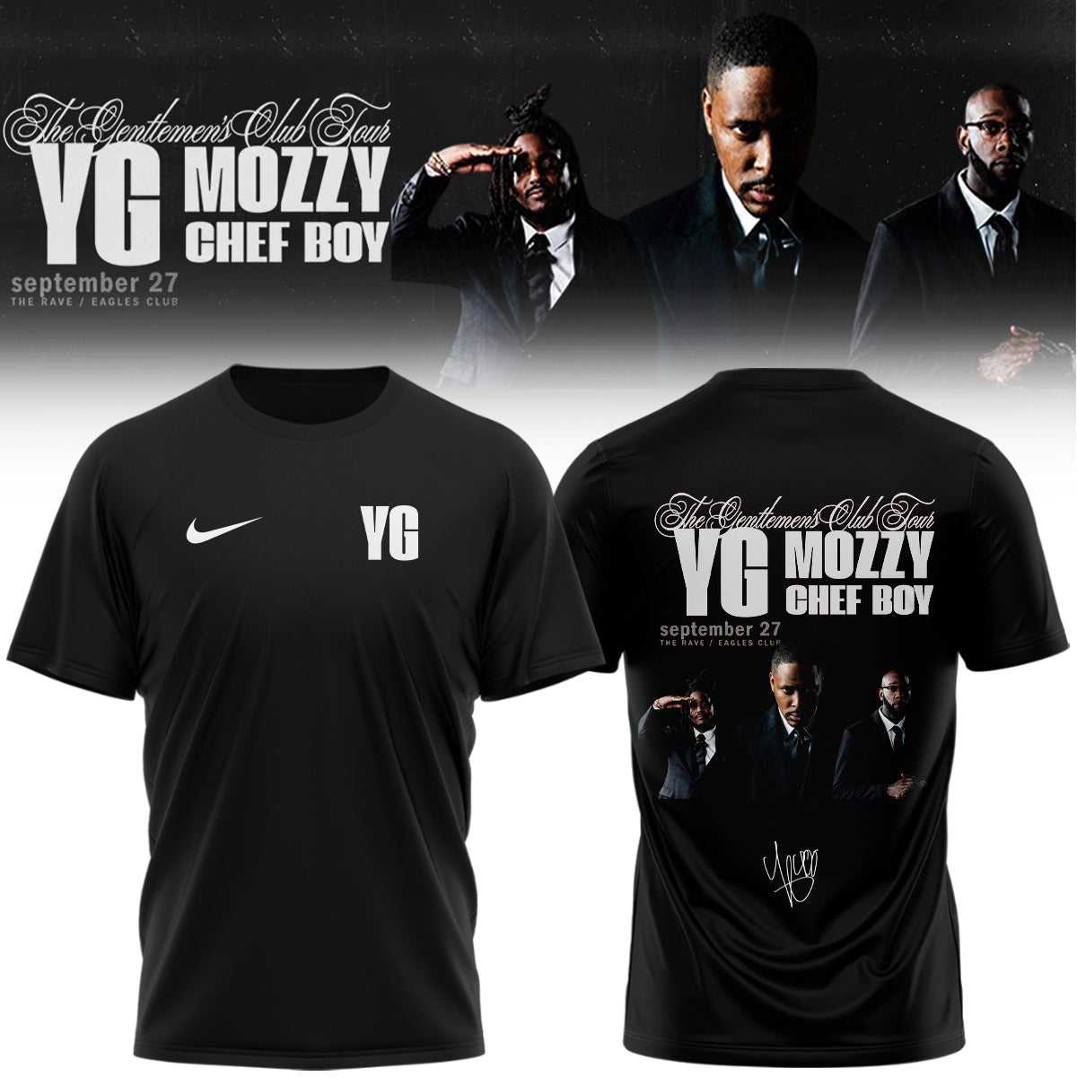 ,,YG – “The Gentlemen’s Club” . Limited Edition Signature T shirt