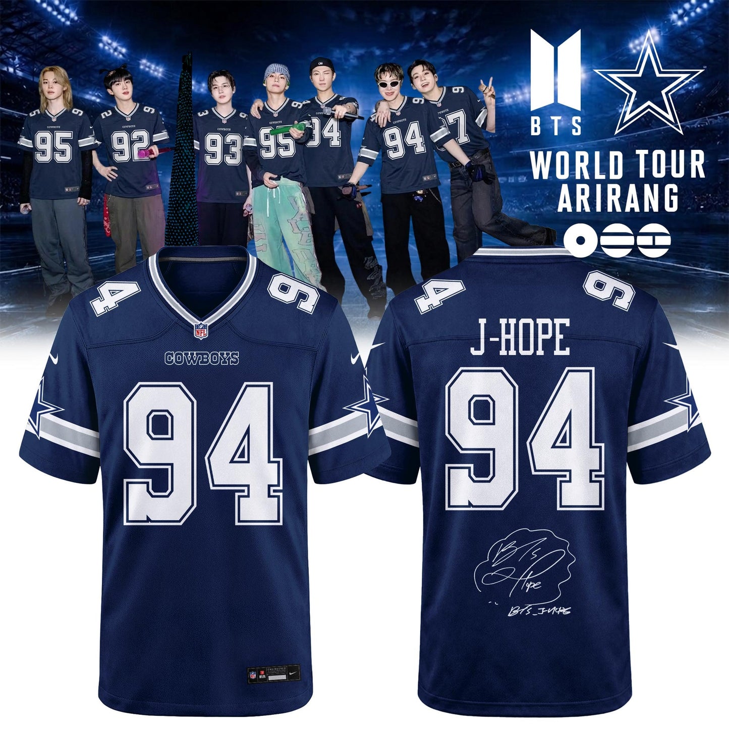 Dallas Cowboys x BTS World Tour 2026 Limited Edition Jersey