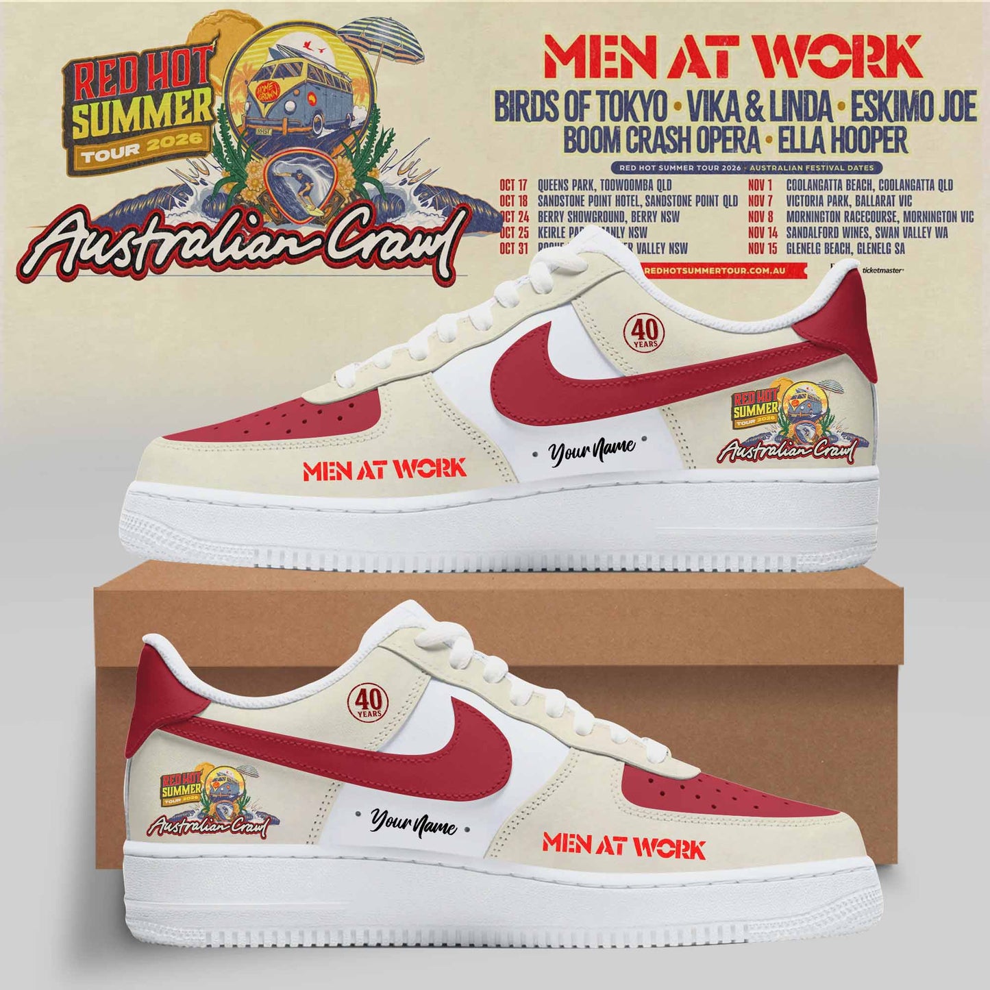 AUSTRALIAN CRAWL – RED HOT SUMMER TOUR 2026 SHOES