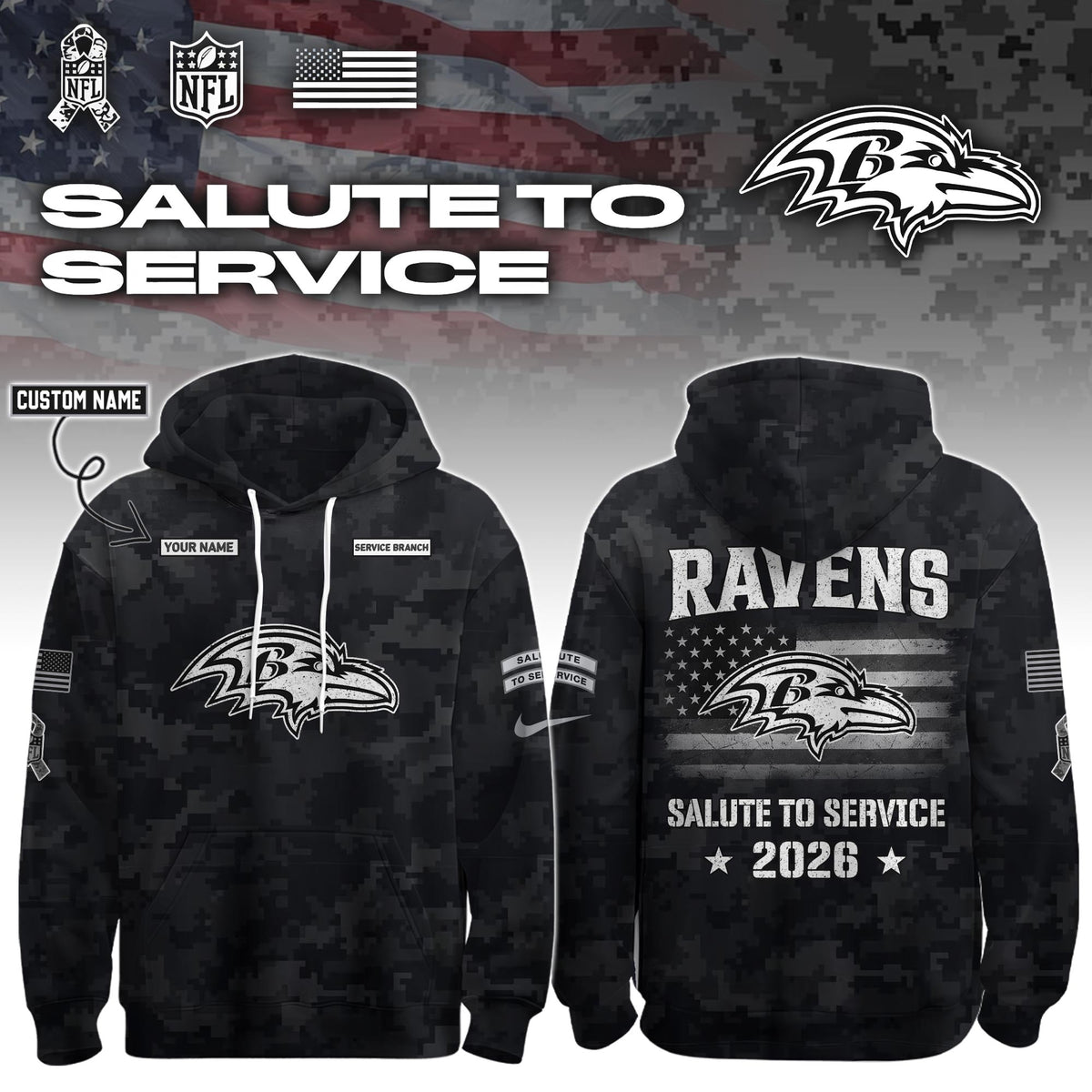 BAL 2026 Salute to Service Hoodie custom personalization and service branch Limited Edition + Selling Out Fast