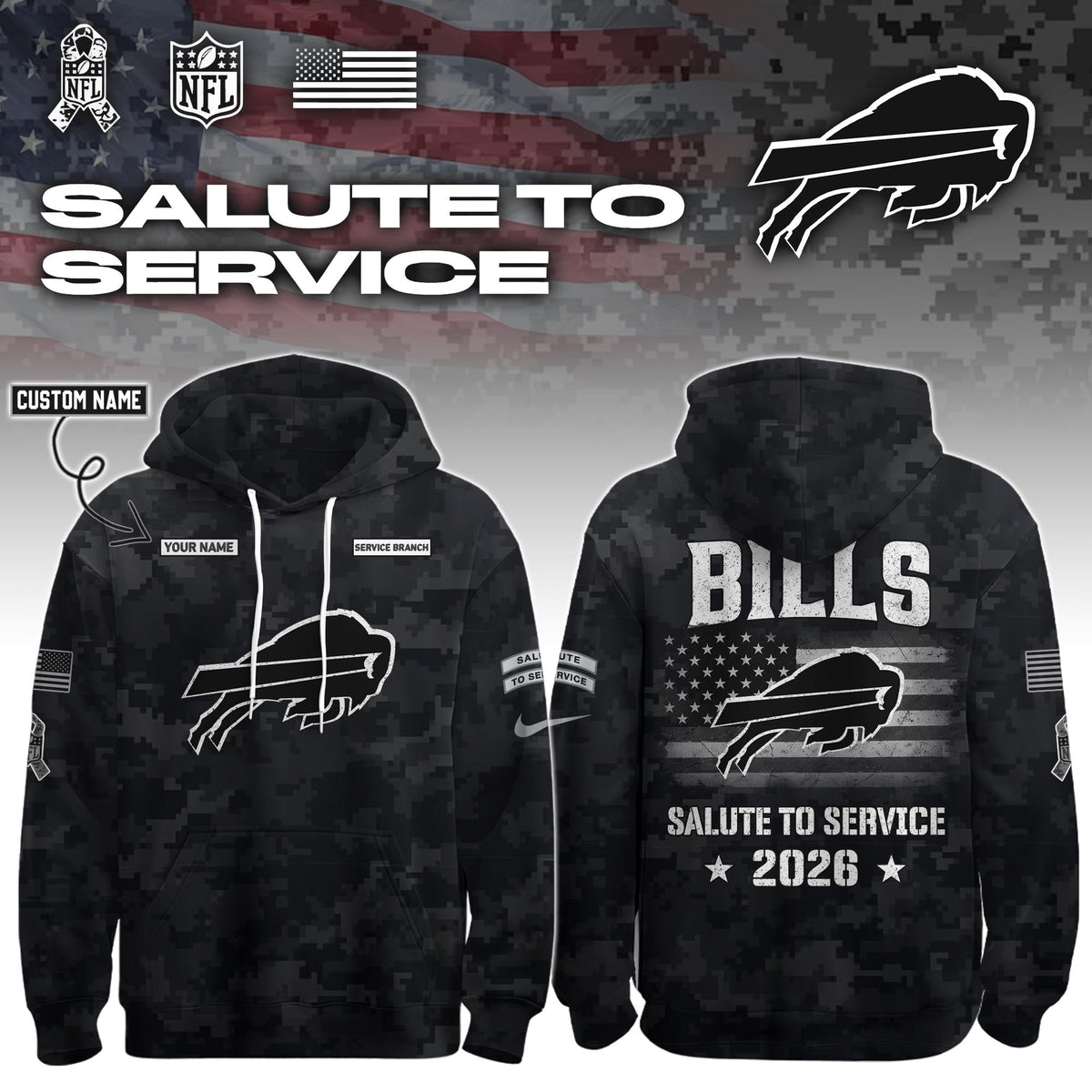 BUF 2026 Salute to Service Hoodie custom personalization and service branch Limited Edition + Selling Out Fast