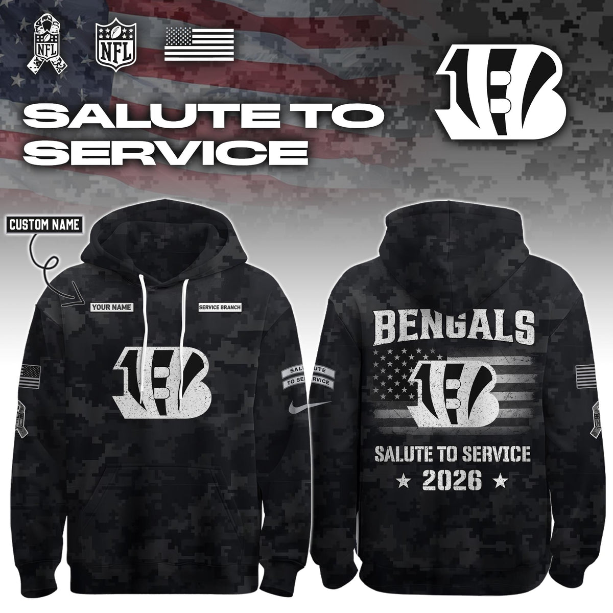 CIN 2026 Salute to Service Hoodie custom personalization and service branch Limited Edition + Selling Out Fast
