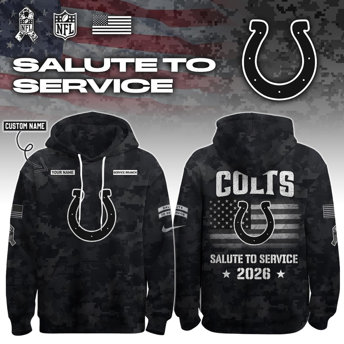 IND 2026 Salute to Service Hoodie custom personalization and service branch Limited Edition + Selling Out Fast