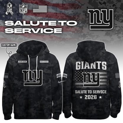 NYG 2026 Salute to Service Hoodie custom personalization and service branch Limited Edition + Selling Out Fast