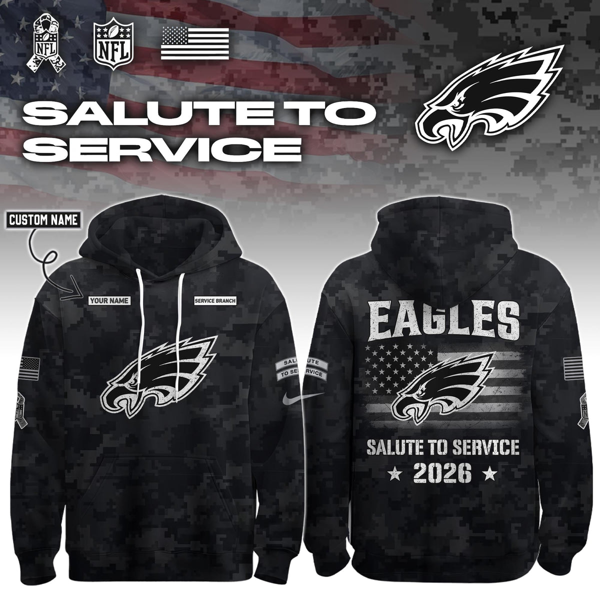 PHI 2026 Salute to Service Hoodie custom personalization and service branch Limited Edition + Selling Out Fast