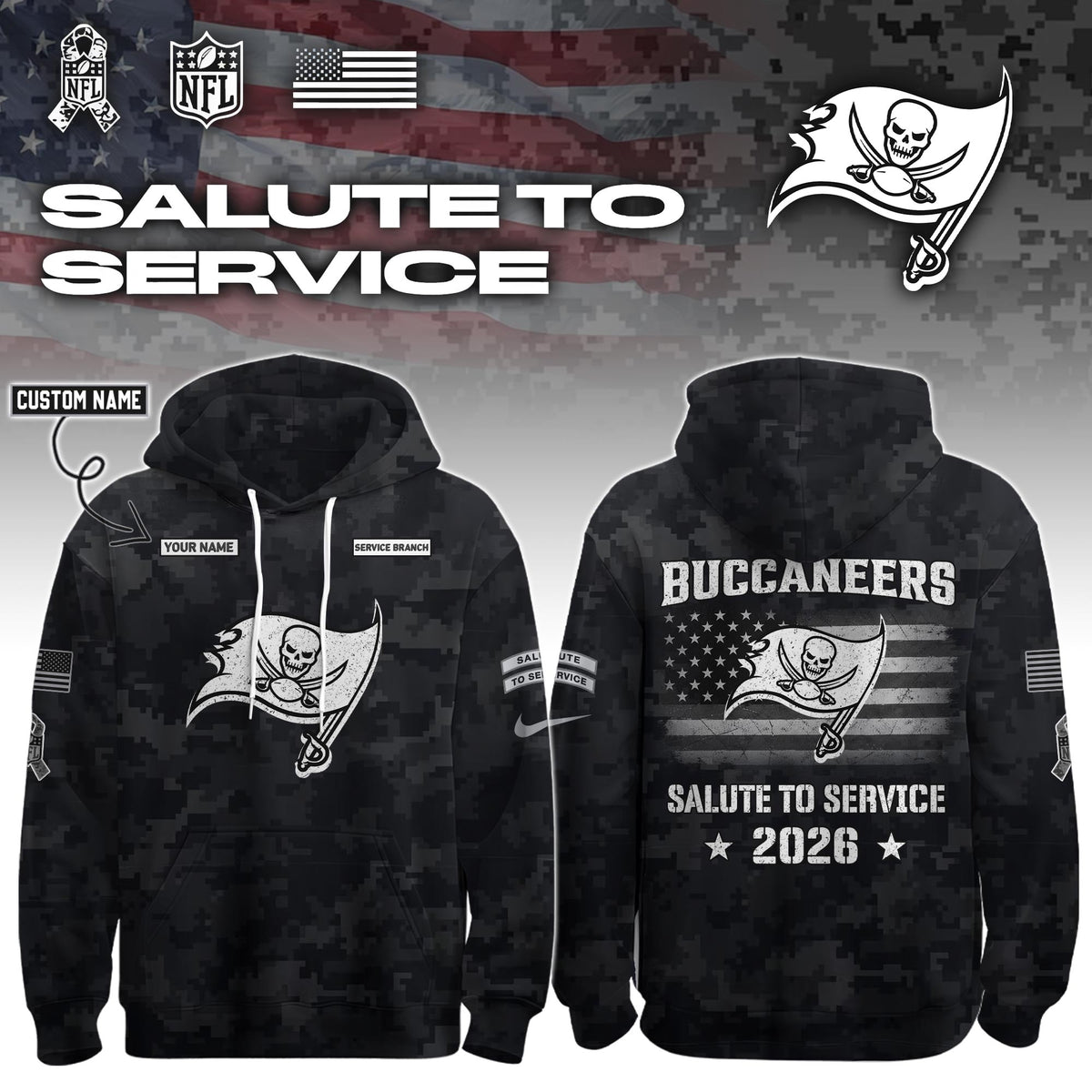 TB 2026 Salute to Service Hoodie custom personalization and service branch Limited Edition + Selling Out Fast