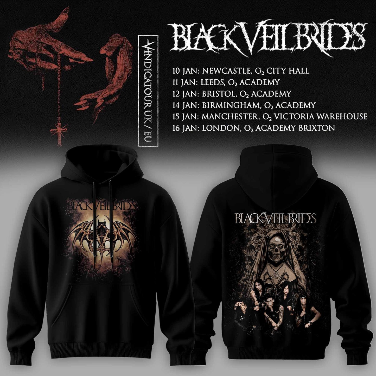 BLACK VEIL BRIDES – UK TOUR 2026 COLLECTION HOODIE