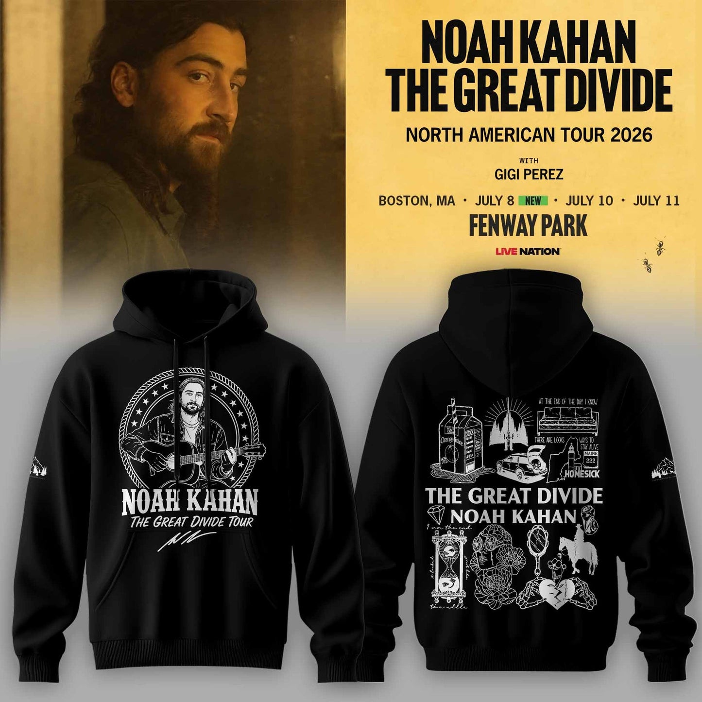 _ Noah Kahan – The Great Divide Tour 2026 Limited Hoodie