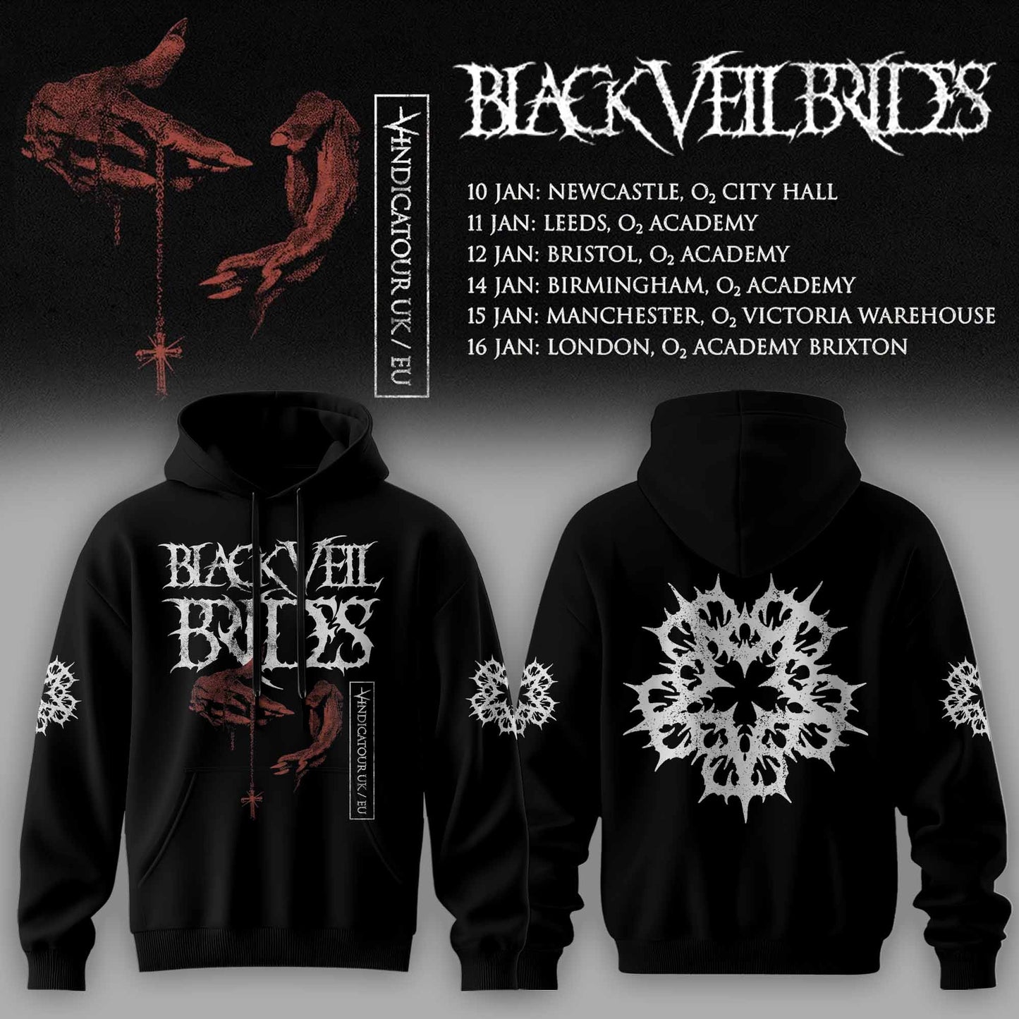 BLACK VEIL BRIDES – UK TOUR 2026 COLLECTION HOODIE