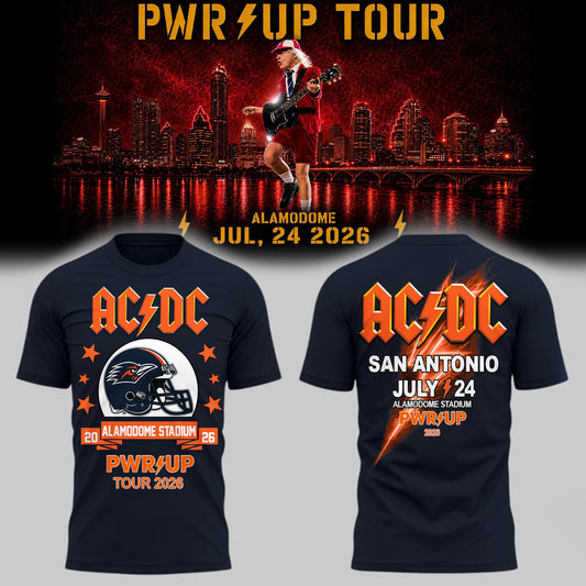 Limited Edition POWER UP Tour 2026 At Alamodome Stadium T-Shirts