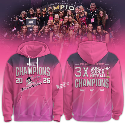 Adelaide Thunderbirds 2026 Champions Women’s Edition Hoodie For Fans