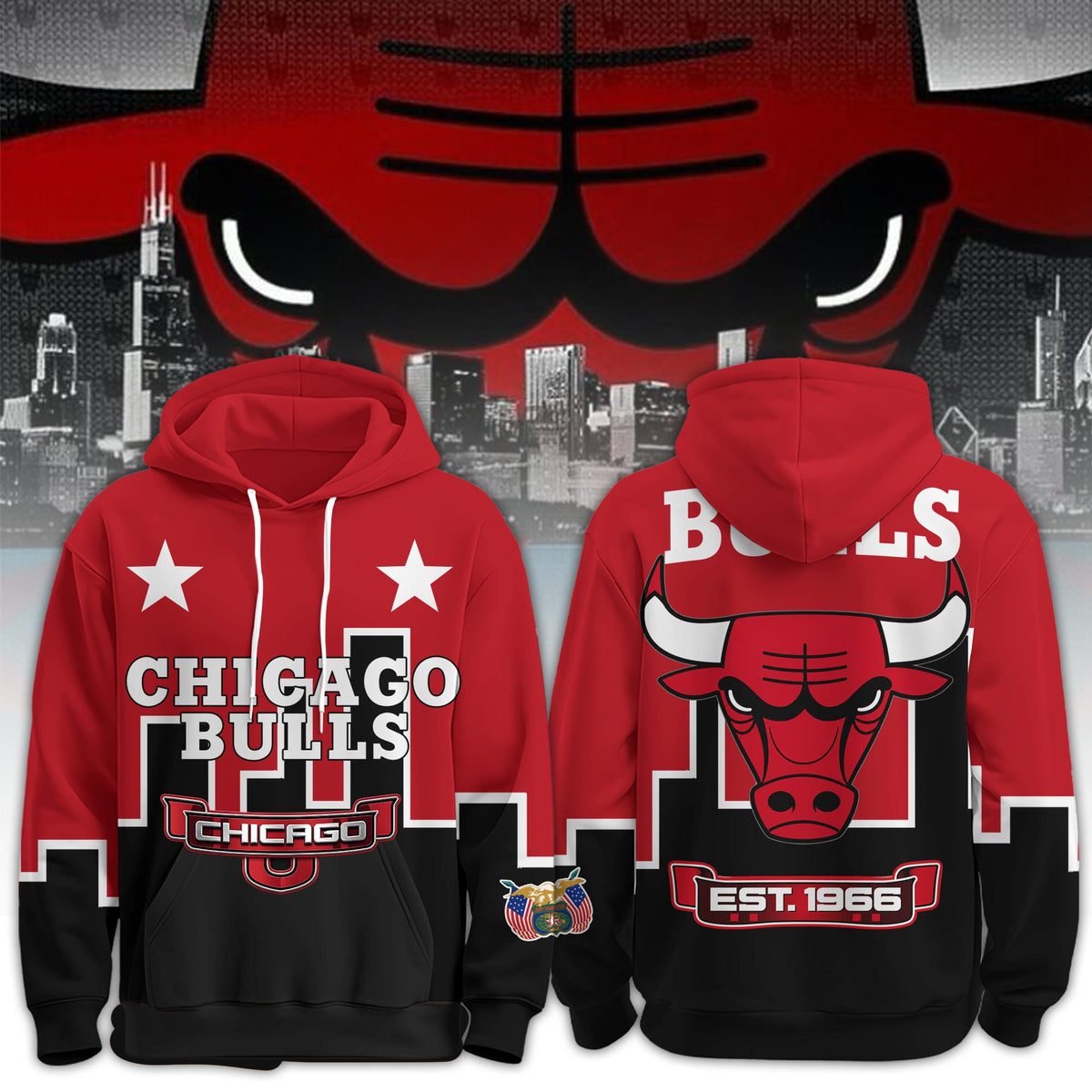 Basketball x Chicago Bulls Skyline Fan Hoodie