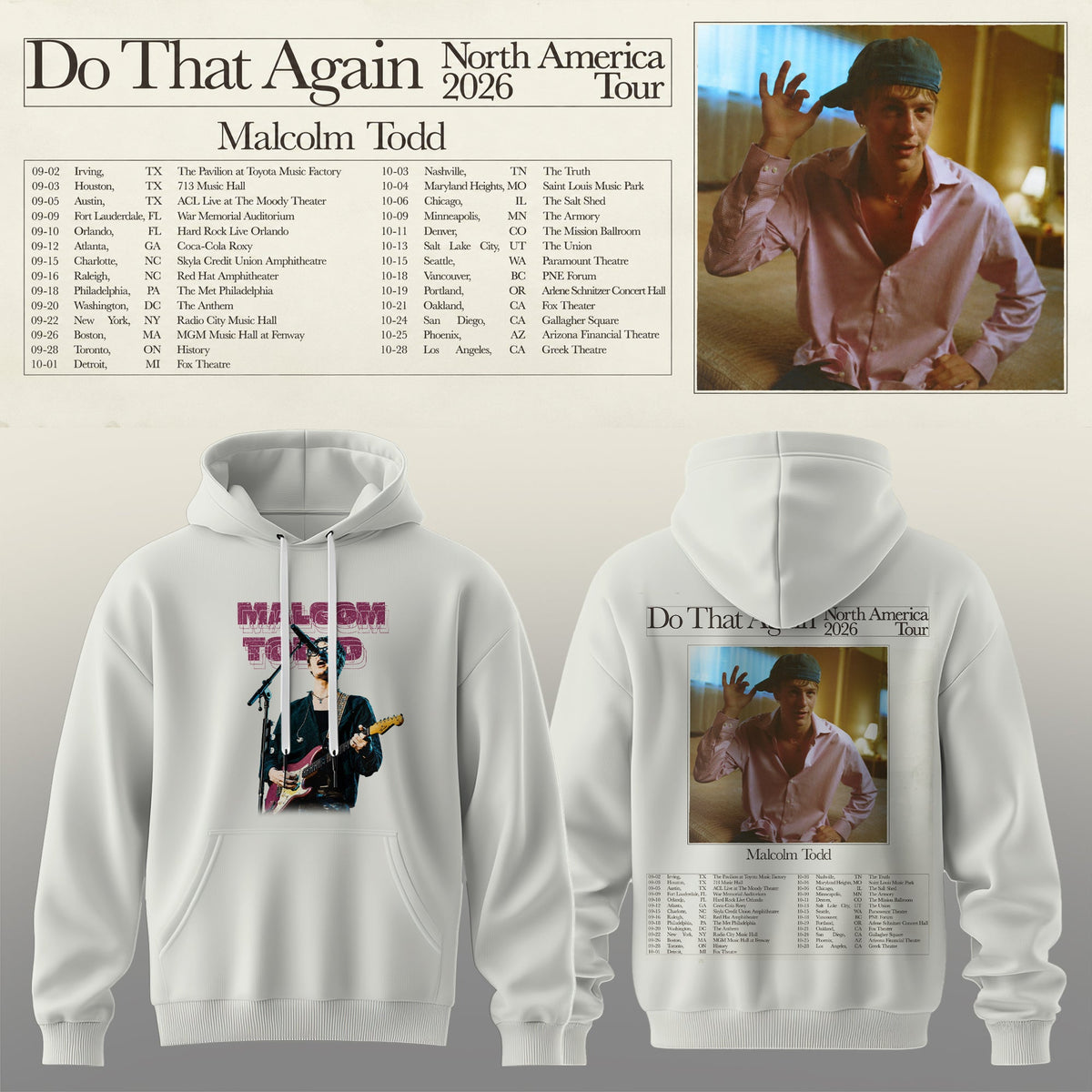 Malcom Todd – Do That Again 2026 Tour Hoodie