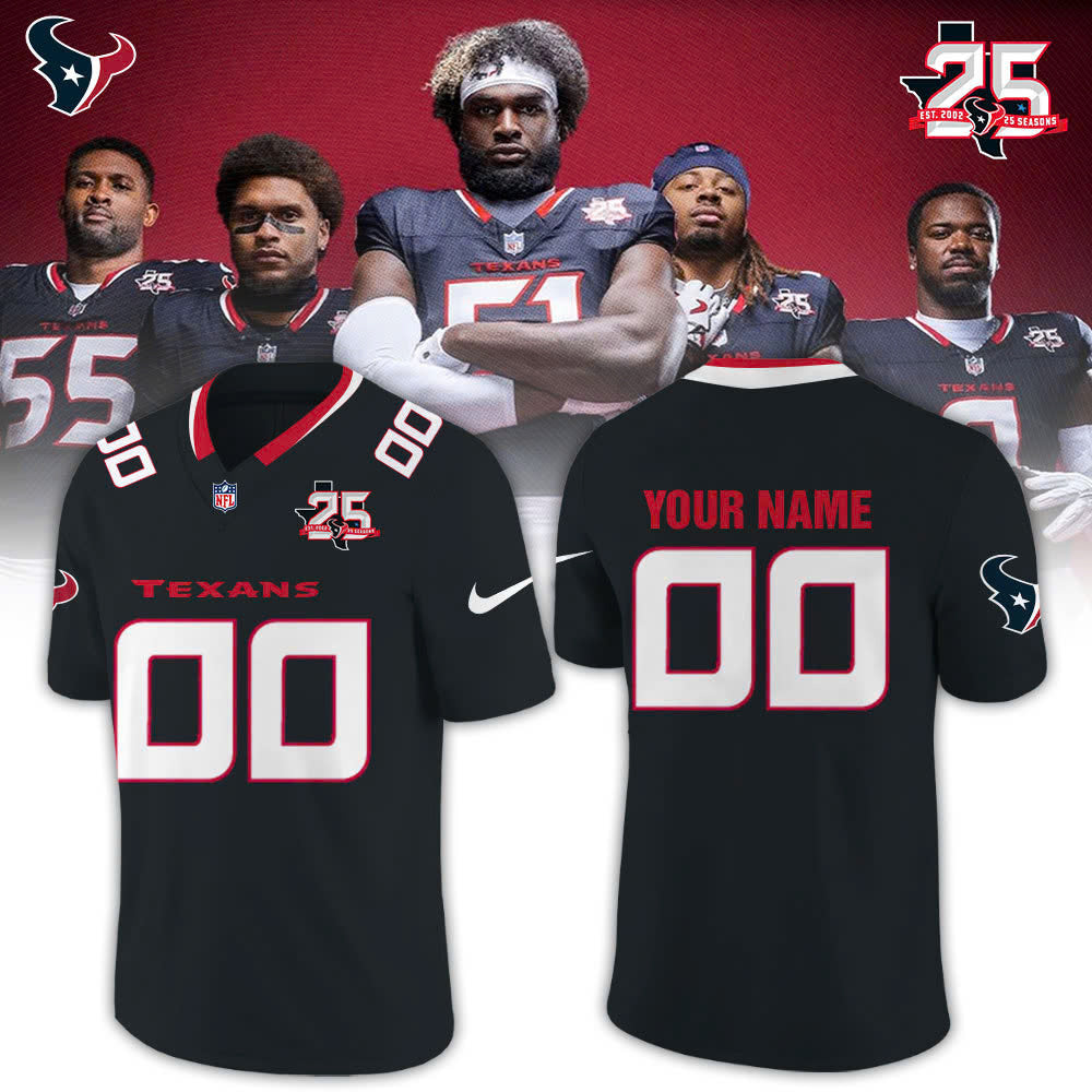 ..H.Texans 25th Anniversary Limited Football Jersey NN – Black