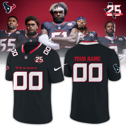 ..H.Texans 25th Anniversary Limited Football Jersey NN – Black