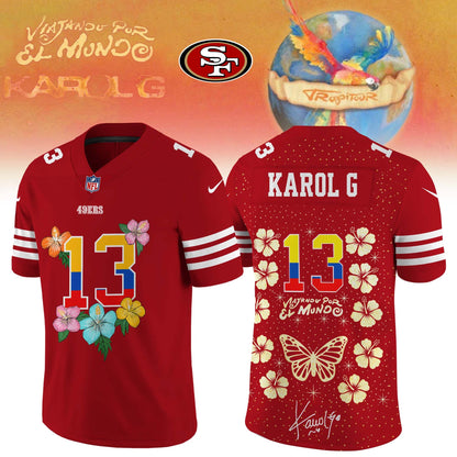 _,San Francisco 49ers x Karol G ”VIAJANDO POR EL MUNDO TROPITOUR” Limited Edition Signature – Jersey 1