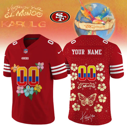 _,San Francisco 49ers x Karol G ”VIAJANDO POR EL MUNDO TROPITOUR” Limited Edition Signature – Jersey 1