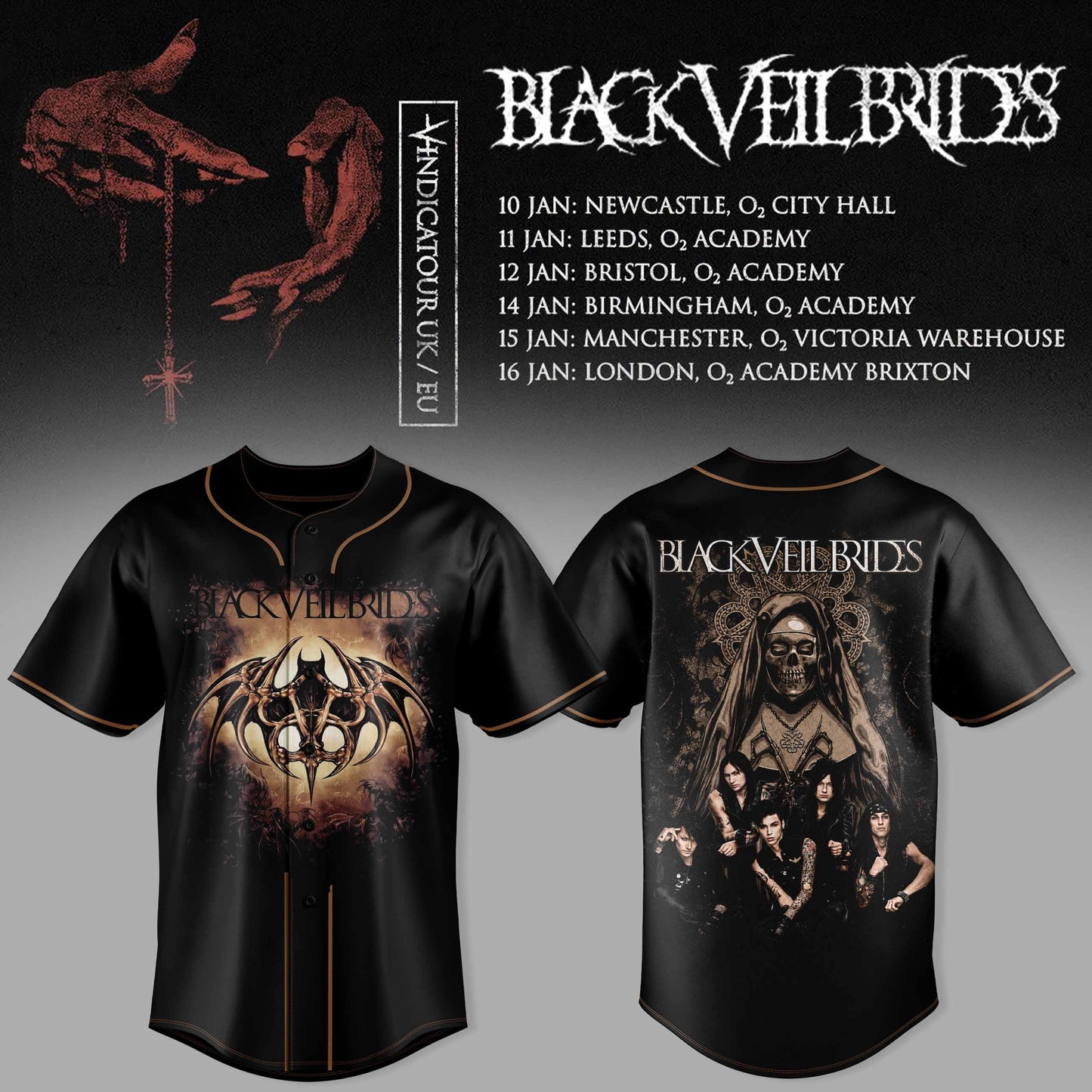 BLACK VEIL BRIDES – UK TOUR 2026 COLLECTION JERSEY