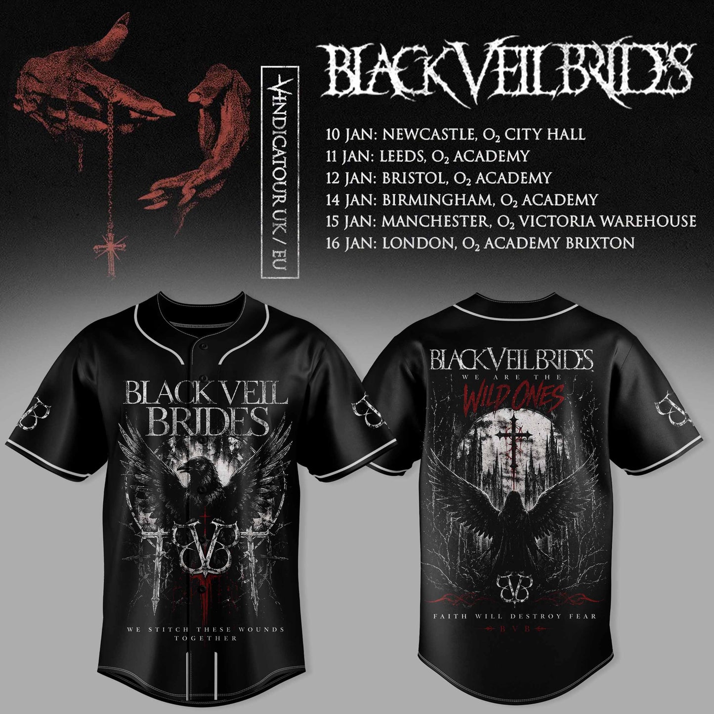 BLACK VEIL BRIDES – UK TOUR 2026 COLLECTION JERSEY