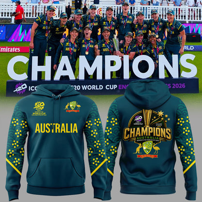 Aussie Women’s 🏏🇦🇺 2026 T20 World Cup Champions 🏆 Hoodie-KC07062601