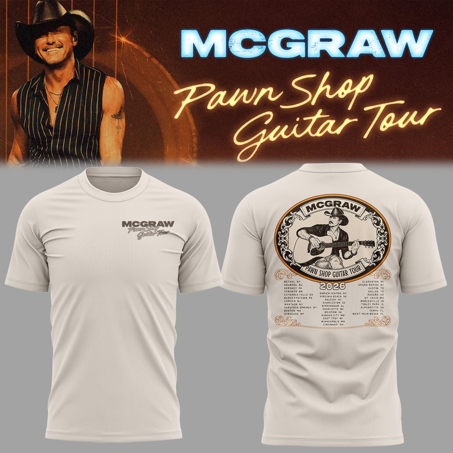 McGraw 🤠🎤 “Pawn Shop Guitar Tour 2026” Shirt