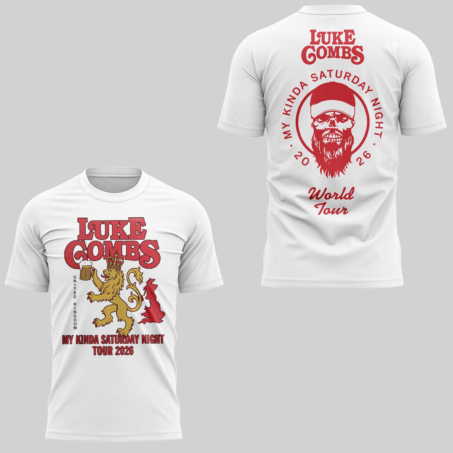 Limited Edition Luke Combs My Kinda Saturday Night Tour 2026 Tshirt