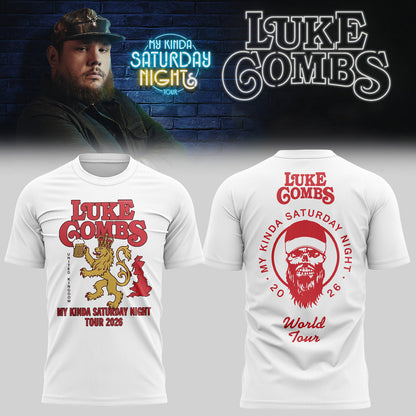 Limited Edition Luke Combs My Kinda Saturday Night Tour 2026 Tshirt