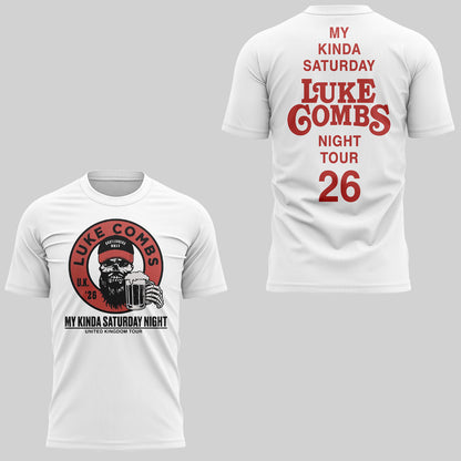 Limited Edition Luke Combs My Kinda Saturday Night Tour 2026 Tshirt