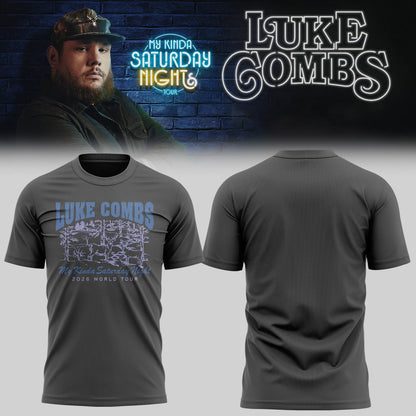 Limited Edition Luke Combs My Kinda Saturday Night Tour 2026 Tshirt