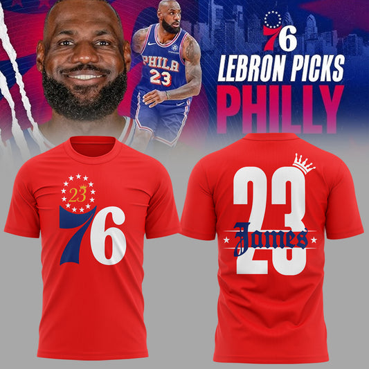 Limited Edition Welcome LBJ To The Sixers Shirt