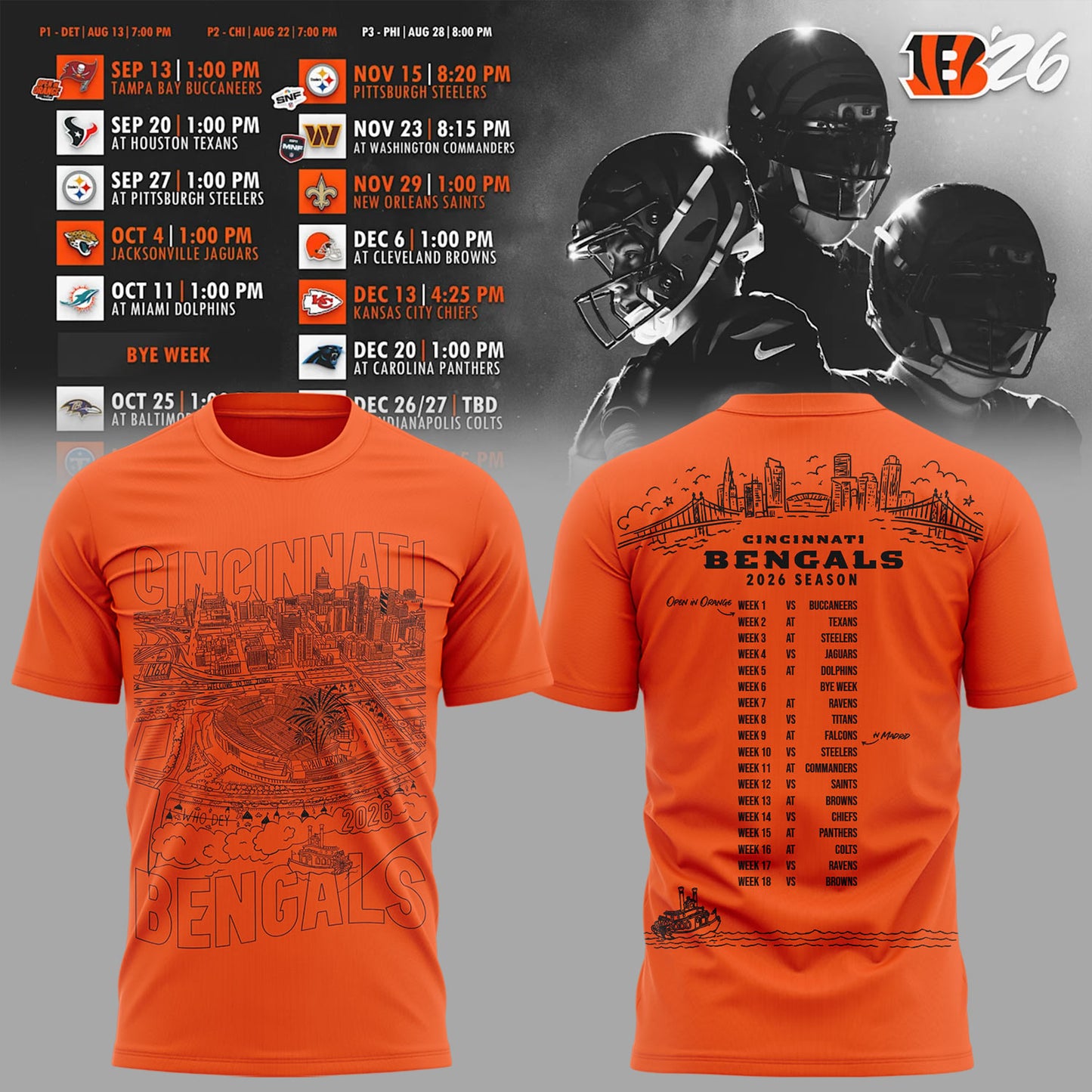 Limited Edition 2026 Schedule Skyline Tshirt