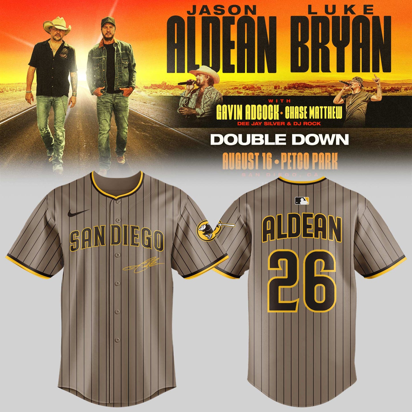 Limited Edition Double Down Tour 2026 In Petco Park Jersey