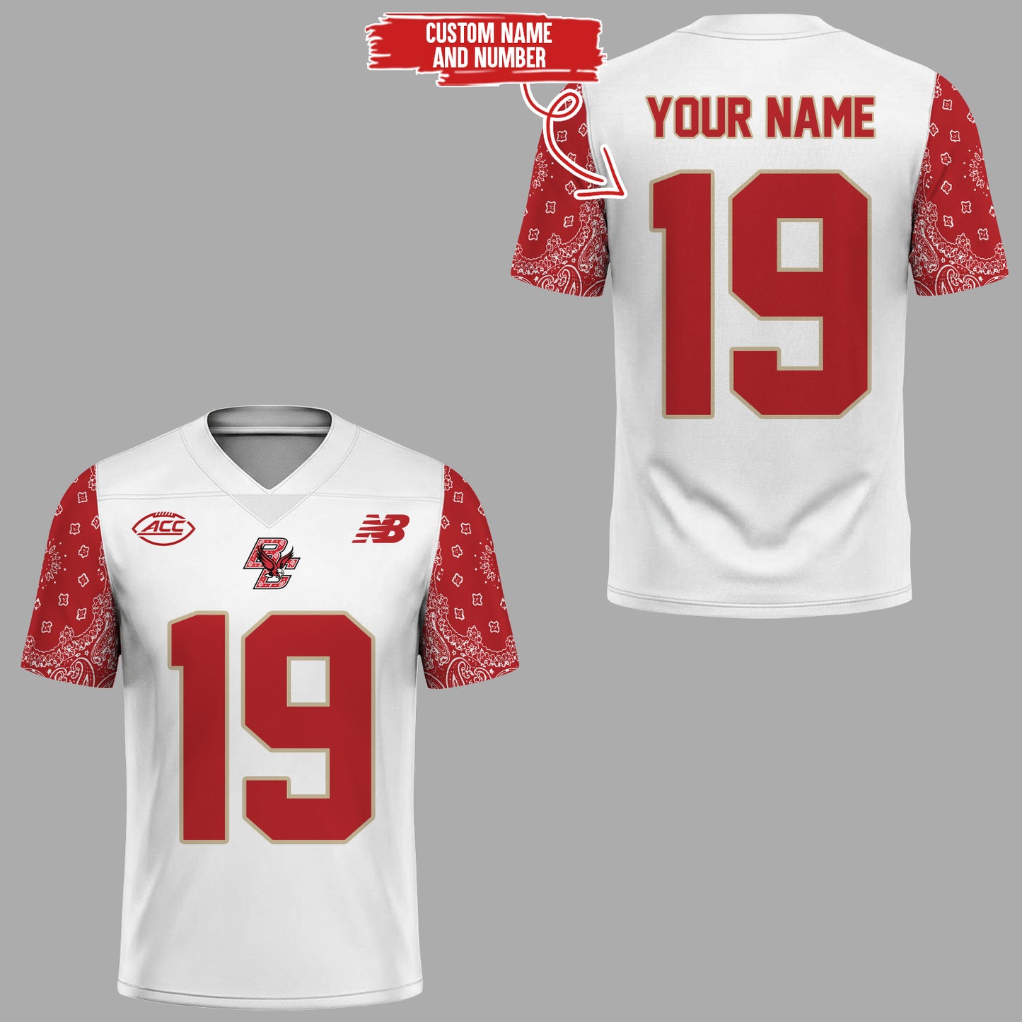 Limited Edition Red Bandana For Welles Custom Football Jersey