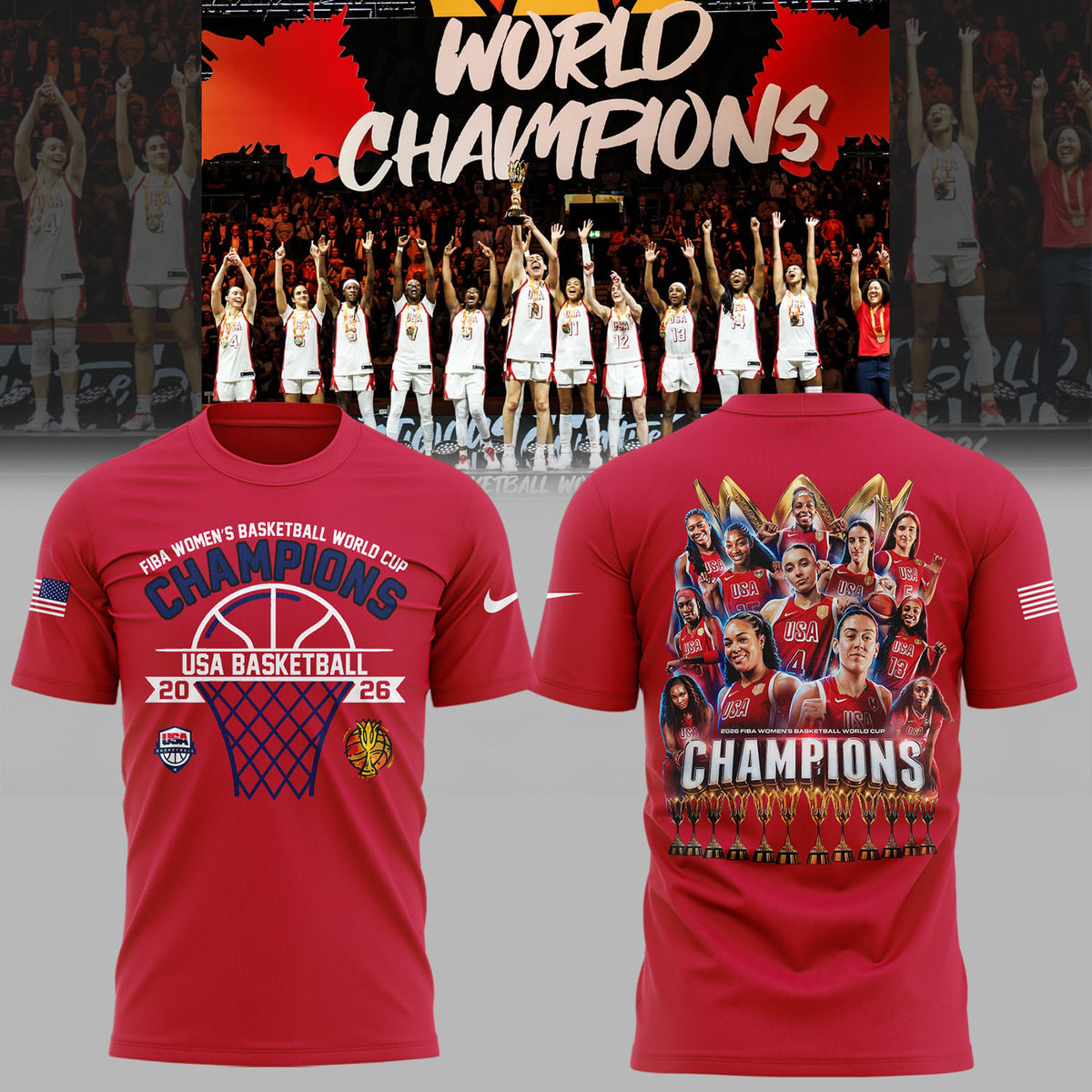 Limited Edition FIBA Women’s Basketball WC 2026 Champions 🏀🏆 Shirt
