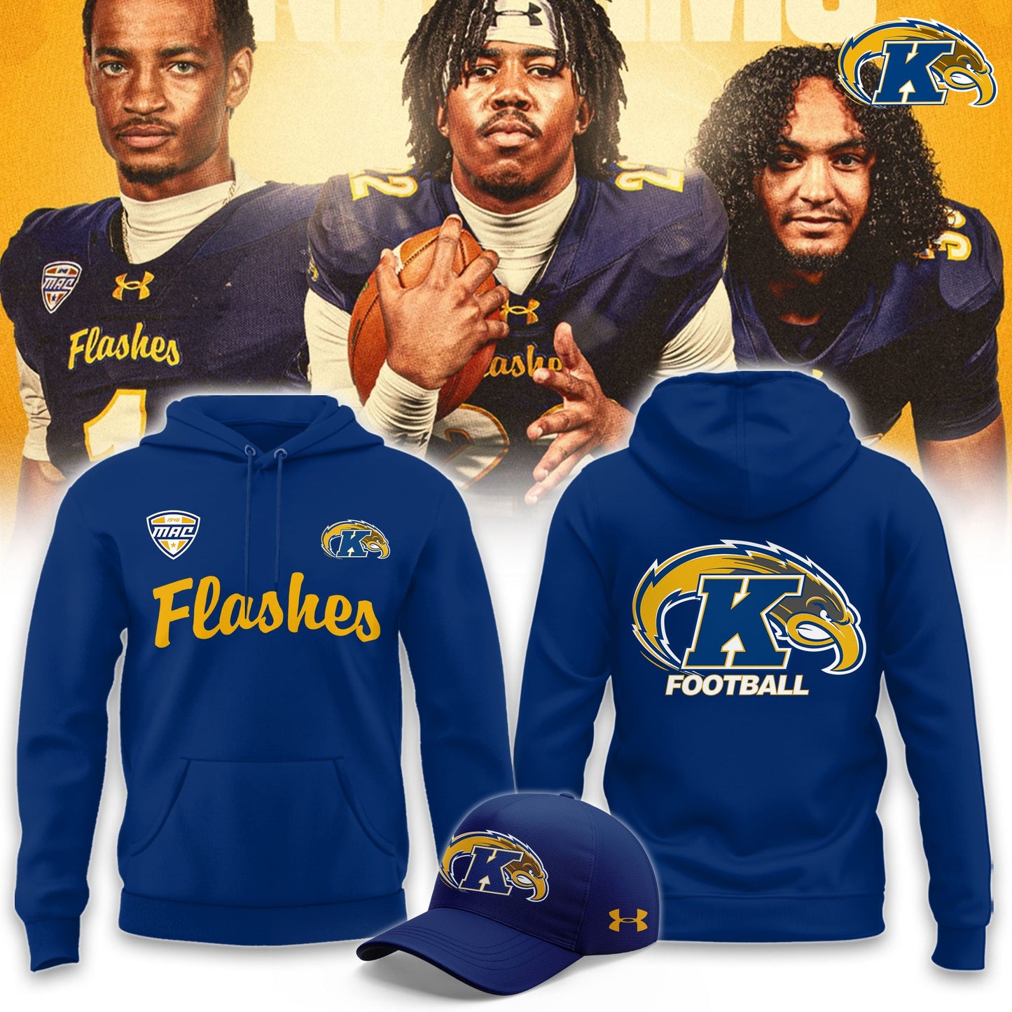 Kent State Golden Flashes Football 2026 Navy Uniform Limited Hoodie