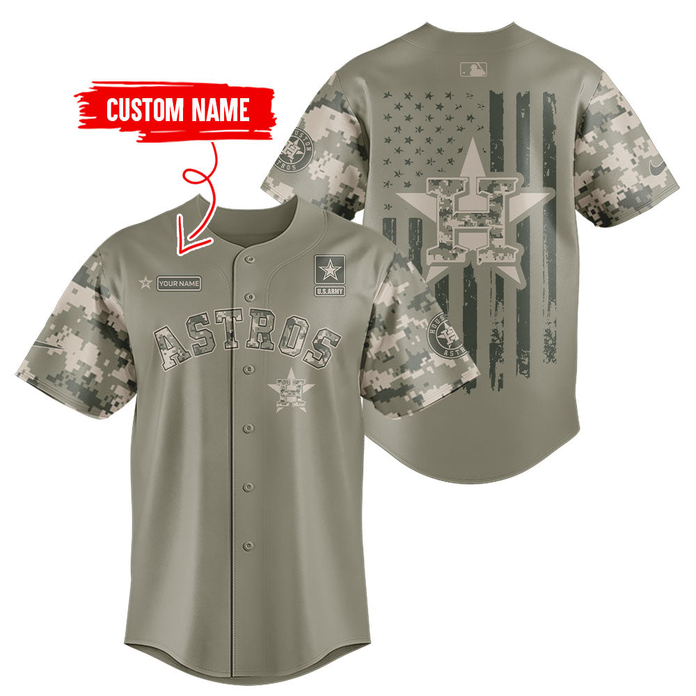 Limited Edition Astros x U.S Army Camo Custom Name Jersey